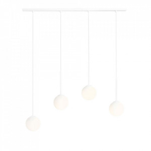 Lustra alba din sticla cu 4 becuri Bosso Quiet Object