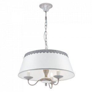 Lustra alba/gri din metal si bumbac cu 3 becuri Bouquet Maytoni