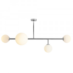 Lustra argintie/alba din sticla cu 4 becuri Dione Quiet Object