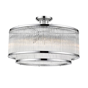 Lustra argintie/transparenta din metal cu 6 becuri Sergio Zuma Line