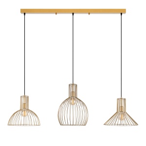 Lustra aurie din metal cu 3 becuri Tabut The Home Collection