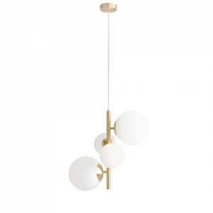 Lustra maro alama/alba din sticla cu 4 becuri Bloom Quiet Object