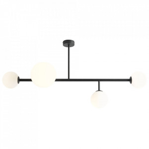 Lustra neagra/alba din sticla cu 4 becuri Dione Quiet Object