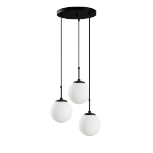 Lustra neagra din metal cu 3 becuri Orbıtal The Home Collection