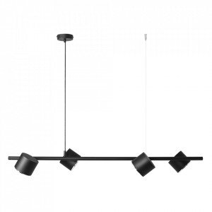 Lustra neagra din metal cu 4 becuri Bot Quiet Object
