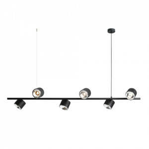 Lustra neagra din metal cu 6 becuri Bot Quiet Object