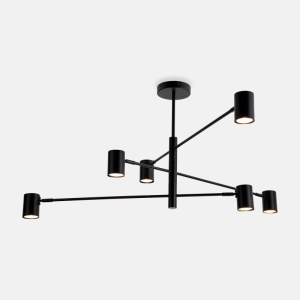 Lustra neagra din metal cu 6 becuri Pedro Zuma Line