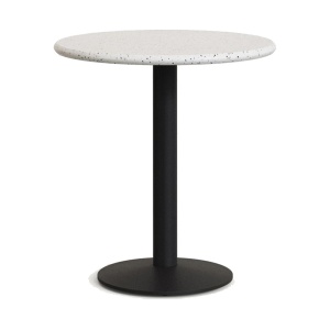 Masa bistro exterior alba/neagra din lemn 70 cm Saura Kave Home