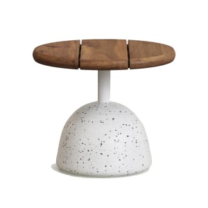 Masa cafea exterior maro/alba din lemn 55 cm Saura Kave Home