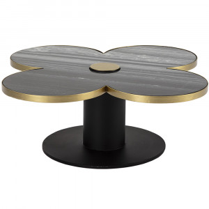 Masa de cafea aurie/neagra din metal 91x91 cm Reni Thai Natura