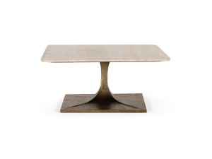 Masa de cafea bej/maro bronz din marmura 90x90 cm Emera Giner y Colomer