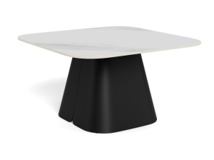 Masa de cafea din ceramica alba 80x80 cm Salinas Quiet Object