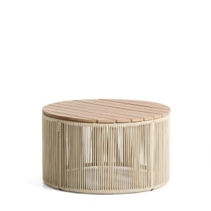 Masa de cafea exterior ecru din metal 70 cm Dandara Kave Home