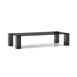 Masa de cafea gri inchis din sticla 60x140 cm Adularia Kave Home