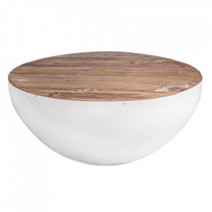 Masa de cafea maro/alba din lemn 70 cm Lancaster Bizzotto