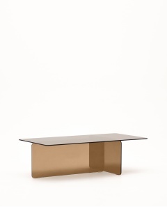 Masa de cafea maro din sticla 60x120 cm Zaren Kave Home