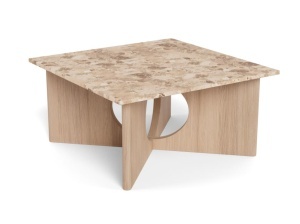Masa de cafea maro latte din marmura 80x80 cm Foley Actona Company