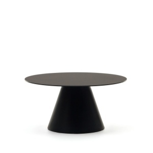 Masa de cafea neagra din metal 80 cm Wilshire Kave Home