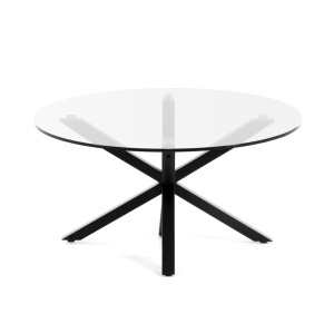 Masa de cafea neagra din metal 82 cm Argo Kave Home