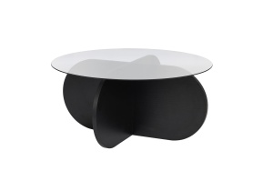 Masa de cafea neagra din sticla 75 cm Aeris Nordure