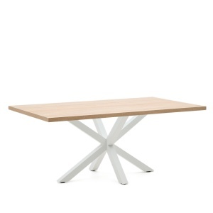 Masa dining alba/maro din metal 100x200 cm Argo Kave Home