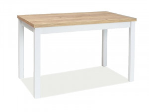 Masa dining alba/maro din placi laminate si MDF 68x120 cm Adam Signal Meble