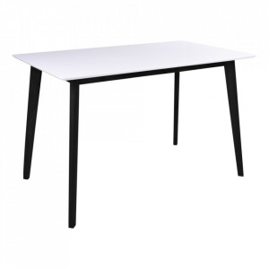 Masa dining alba/neagra din lemn si MDF 70x120 cm Vojens House Nordic