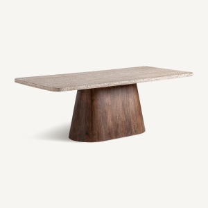Masa dining bej/maro din piatra 100x200 cm Sannum Vical Home