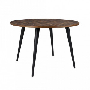 Masa dining din lemn tec si otel 110 cm Mo The Home Collection