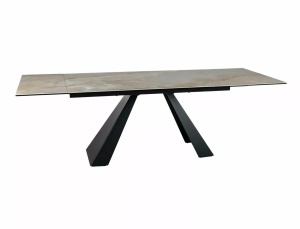 Masa dining extensibila bej din metal 90x160(240) cm Salvadore The Home Collection