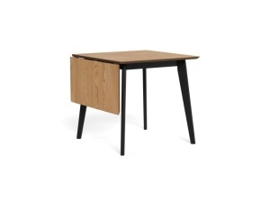 Masa dining extensibila din lemn maro/negru 80x80(120) cm Roxby Quiet Object