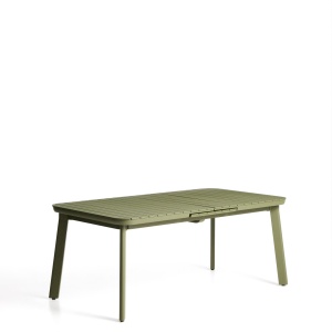 Masa dining extensibila exterior verde din metal 100x185(235) cm Izola Kave Home