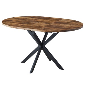Masa dining extensibila maro/neagra din metal 100x100(135) cm Gaston The Home Collection