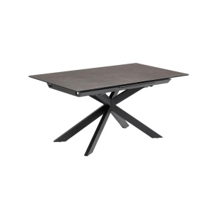 Masa dining extensibila maro/neagra din metal 90x160(210) cm Atminda Kave Home