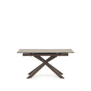Masa dining extensibila maro/neagra din metal 90x160(210) cm Atminda Kave Home