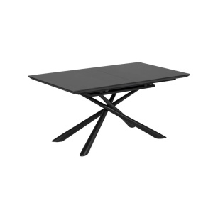 Masa dining extensibila neagra din metal 90x(160)210 cm Theone Kave Home