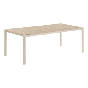 Masa dining exterior bej/maro din metal 100x200 cm Abela House Nordic