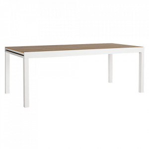 Masa dining exterior extensibila alba/maro din metal 95x200(300) cm Elias Bizzotto