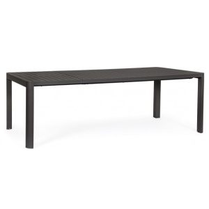 Masa dining exterior extensibila gri carbune din metal 100x180(240) cm Kiplin Bizzotto