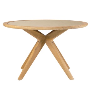 Masa dining exterior maro din ciment 120 cm Julieta Kave Home