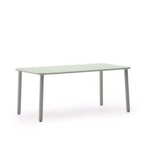 Masa dining exterior turcoaz din metal 90x180 cm Brai Kave Home