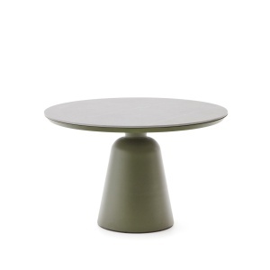 Masa dining exterior verde din metal 120 cm Tudons Kave Home