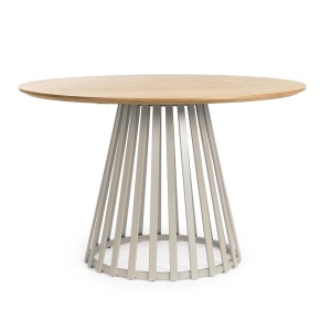 Masa dining maro/argintie din metal 120 cm Cillian Bizzotto