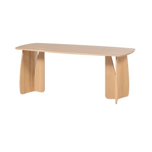 Masa dining maro deschis din lemn 100x180 cm Veere Woood