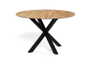 Masa dining maro deschis/neagra din ceramica 119 cm Heaven Actona Company