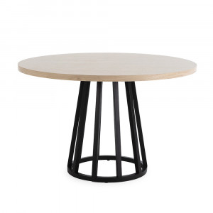 Masa dining maro/neagra din lemn 120 cm Julio Thai Natura