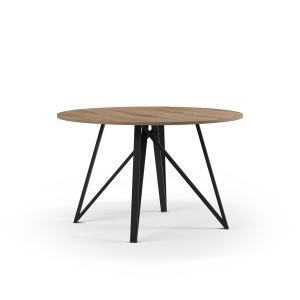 Masa dining maro/neagra din lemn 130 cm Salma Quiet Object