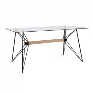 Masa dining maro/neagra din metal 80x160 cm Primary Bizzotto