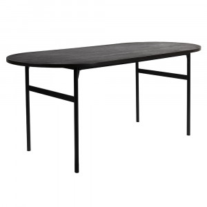 Masa dining neagra din metal 80x180 cm Marcio Quiet Object