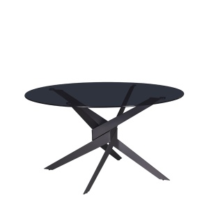 Masa dining neagra din sticla 140 cm Jenna Quiet Object
